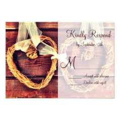 Rustic Country Western Hearts Wedding RSVP Cards