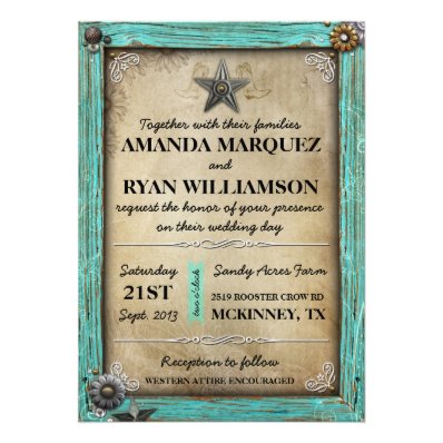 Rustic Country Western Wedding Invitation
