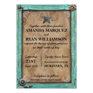 Rustic Country Western Wedding Invitation