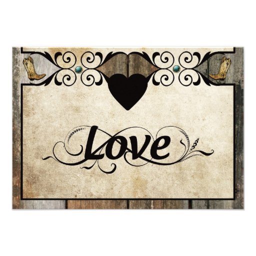 Rustic Country Western Wedding RSVP Card