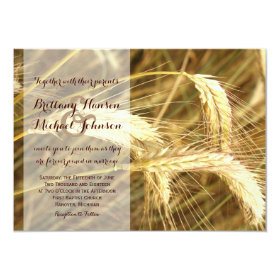 Rustic Country Wheat Field Farm Wedding Invitation 4.5