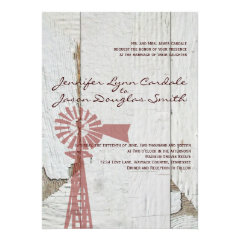 Rustic Country Windmill Wedding Invitations