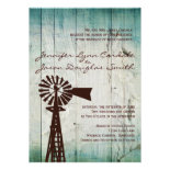 Rustic Country Windmill Wood Wedding Invitations