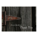 Rustic Country Wood Hinge Personalized Thank You Announcements
