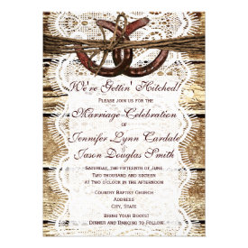 Rustic Country Wood Horseshoe Wedding Invitations Invites