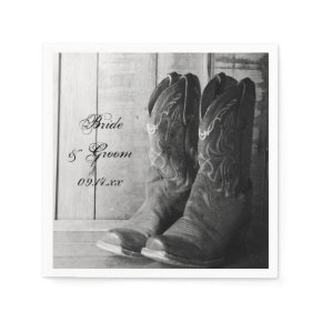 Rustic Cowboy Boots Country Wedding Paper Napkins