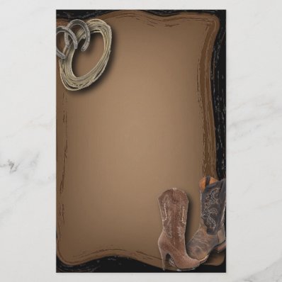 Rustic Cowboy Western Country Sationery Stationery