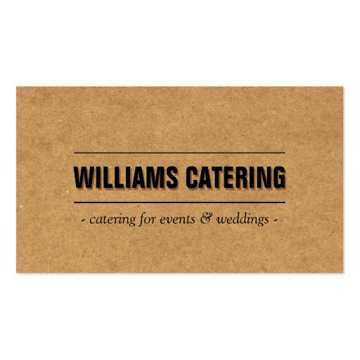 Rustic Craft Cardboard II Bakery/Catering/Chef Business Card Template