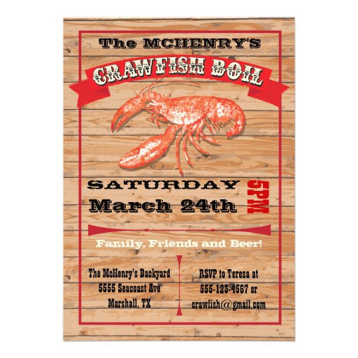 Rustic Crawfish Boil Party Poster Invitations