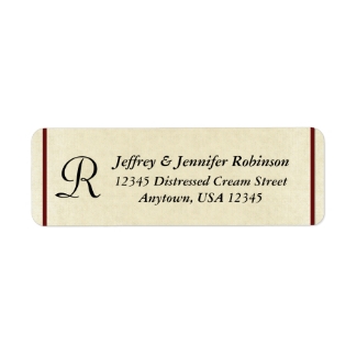 Rustic Cream Name and Address Label Monogram