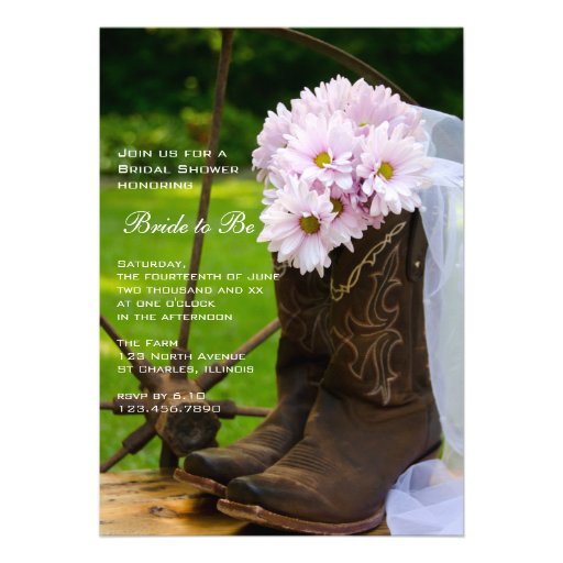 Rustic Daisies Country Bridal Shower Invitation