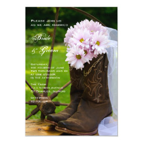 Rustic Daisies Country Wedding Invitation