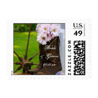 Rustic Daisies Country Wedding Postage Stamp