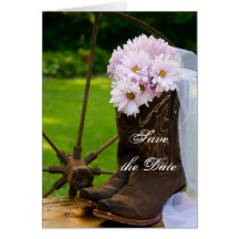 Rustic Daisies Country Wedding Save the Date Greeting Card