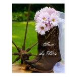 Rustic Daisies Country Wedding Save the Date Postcards
