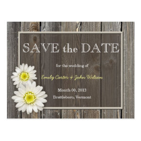 Rustic Daisies Save the Date Postcard