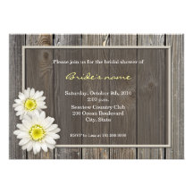 Rustic Daisy Bridal Shower Invitations