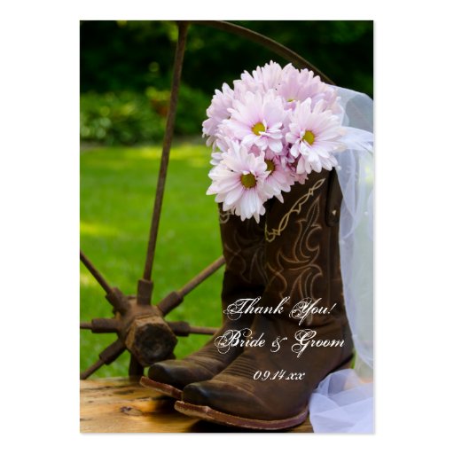Rustic Daisy Country Wedding Favor Tags Business Cards (front side)