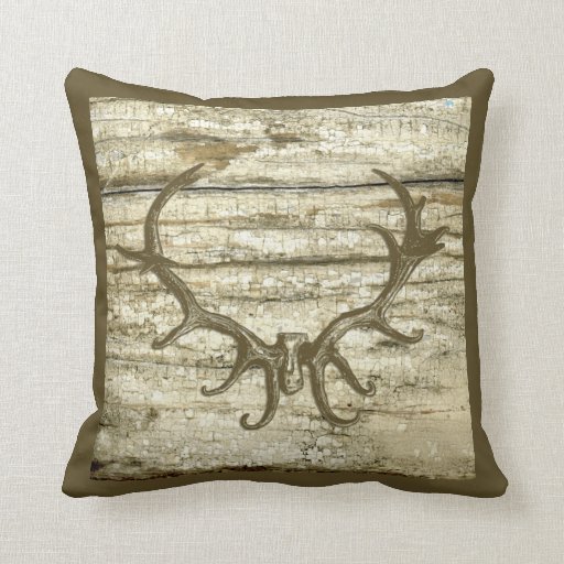 Rustic Deer Antler Hunting Theme Retro Art Stag Pillows Zazzle