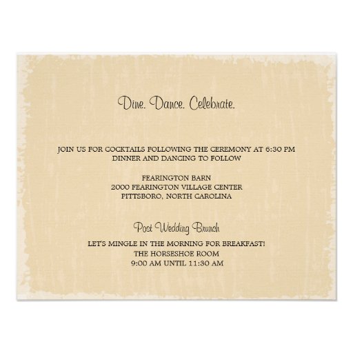 Rustic Distressed Reception Announcements