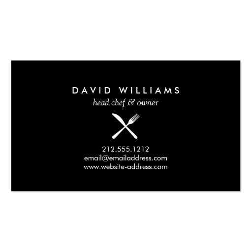 Rustic Distressed Wood Fork Knife Intersect Logo 2 Business Card Template (back side)