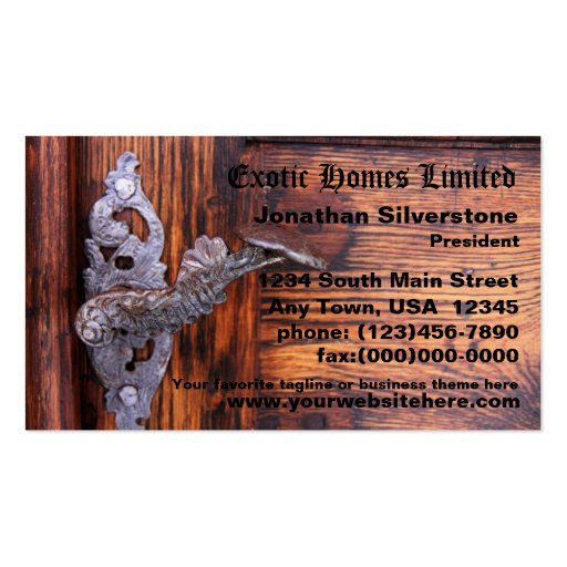Rustic Door Business Cards (front side)