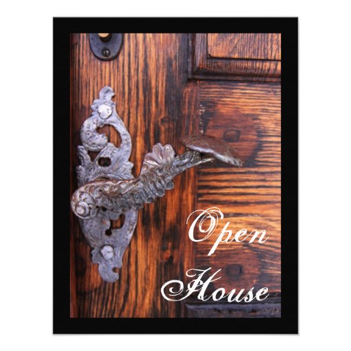 Rustic Door Open House Invitation