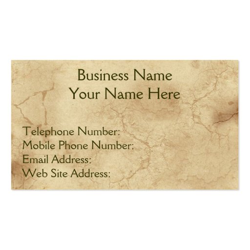 RUSTIC EARTH (Light) Business & Profile Cards Business Card Templates (front side)