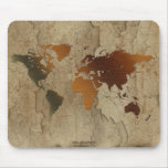 Rustic Earth Map of The World Arty Mousepad