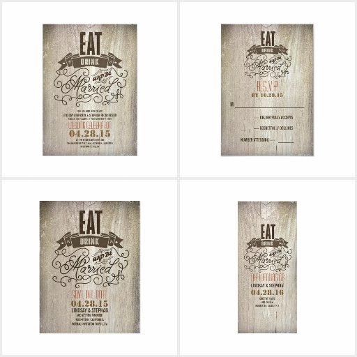 Rustic EAT DRINK AND BE MARRIED Wedding Collection