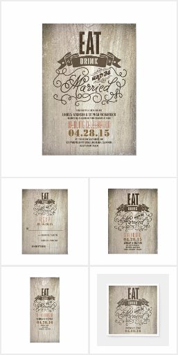 Rustic EAT DRINK AND BE MARRIED Wedding Collection