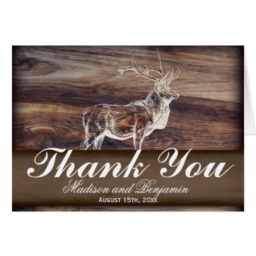 Rustic Elk Wildlife Wedding Thank You Card Zazzle 