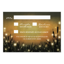 Rustic Enchanted Forest Firefly Wedding RSVP Cards