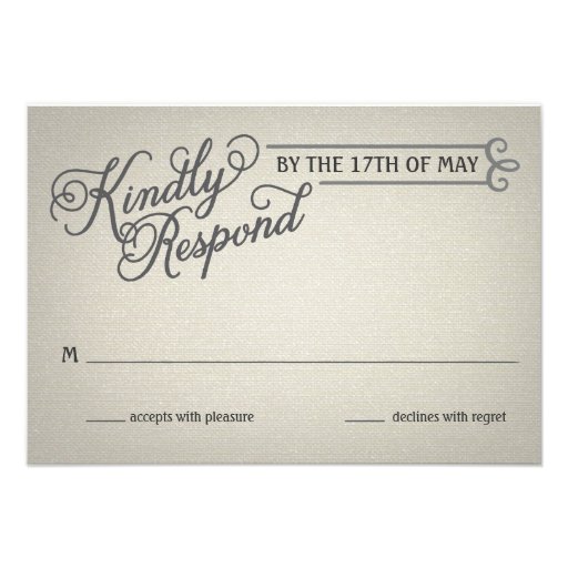 Rustic Fade Cream Response Invites