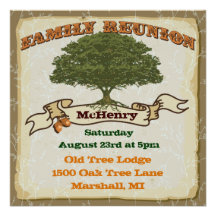 Rustic Family Tree Reunion Invitation