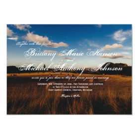 Rustic Farm Hay Bales Country Wedding Invitations 4.5