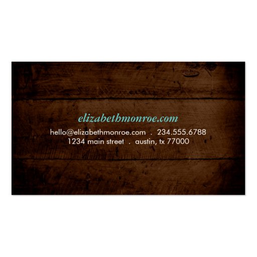 Rustic Faux Wood Business Card (back side)