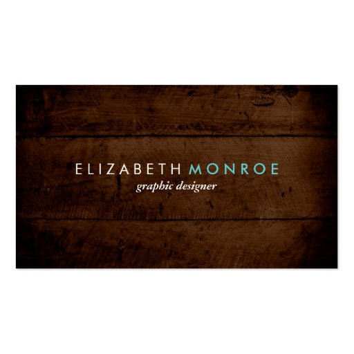 Rustic Faux Wood Business Card (front side)