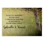 Rustic Fence Post Country Wedding Charity Favor Business Cards