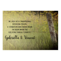 Rustic Fence Post Country Wedding Charity Favor Business Cards