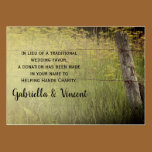 Rustic Fence Post Country Wedding Charity Favor business cards