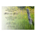 Rustic Fence Post Country Wedding Rehearsal Dinner Custom Invitations