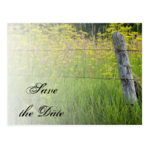 Rustic Fence Post Country Wedding Save the Date Post Card