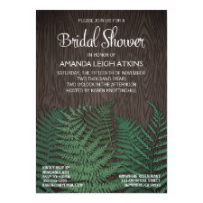 Rustic Fern Wedding Bridal Shower Invitations
