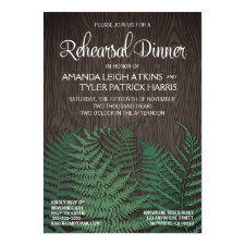 Rustic Fern Wedding Rehearsal Dinner Invitations