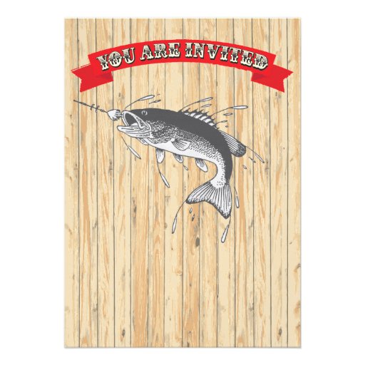 Rustic Fish Fry Party Poster Invitations