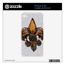 Rustic Fleur De Lis Crackle Background iPhone 4S Decal