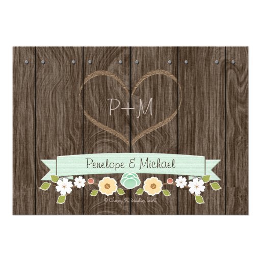 RUSTIC FLORAL BOHO WEDDING INVITATIONS