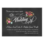 Rustic Floral Chalkboard Wedding Invitations at Zazzle