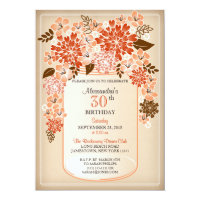 Rustic Floral Mason Jar Parchment Birthday 2 Card